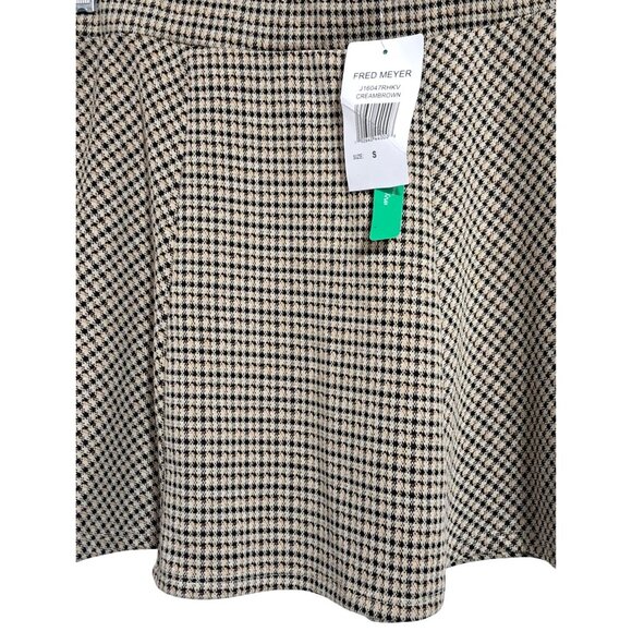 Stitch & Pine Houndstooth A-Line Mini Skirt S Polyester Blend - Picture 7 of 8